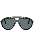 Солнцезащитные очки-пилоты Persol, черный - фото