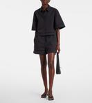 Вышитые шорты из хлопкового поплина Róhe, черный - фото 2