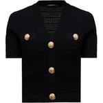 Топ Decorative button Top BALMAIN, черный - фото