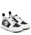 Кожаные кроссовки Moschino Kids, черный - фото