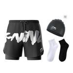 ЛиНинг Плавательные Шорты Мужские Черные, Шорты+Повязка на голову - фото 7