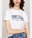 Футболка женская Tommy Jeans университетская, белый - фото 4