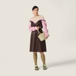 Платье из полосатого поплина MIU MIU, розовая - фото 2