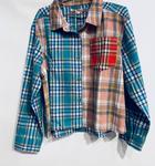 Синяя рубашка в клетку для девочек Vintage Havana, синий - фото