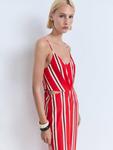 Myko Stripe Cut Out Jumpsuit Mango, Red - фото
