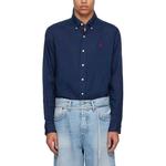 Рубашка с атласной отделкой Polo Ralph Lauren, синий - фото 4