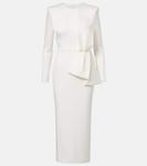 Платье из креп-сатина с бантом Alex Perry, White - фото