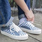 Кроссовки для скейтбординга унисекс низкие белые WANSWER, сумеречно-синие в клетку - фото 9