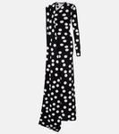 Платье с деталями в горошек David Koma, Black/White - фото