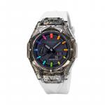 Часы Casio G-Shock Analog-Digital 2100 Series, арт. GA-2100-1A1, белый/черный прозрачный/черно-радужный - фото