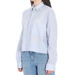 Полосатая укороченная рубашка с длинными рукавами CELINE, синий - фото 5