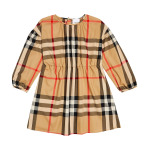 Платье burberry в клетку из смесового хлопка Burberry Kids, бежевый - фото