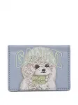 Кошелек с принтом GANNI, синий - фото