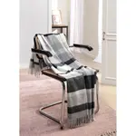 Плед Harmony в современном клетчатом стиле, с бахромой Biederlack, серый - фото 2