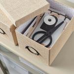 Коробка с крышкой, бежевый, 18х25х15 см, KVARNVIK IKEA - фото 4