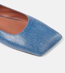 Балетки из денима с декором Ane Amina Muaddi, Denim - фото 6