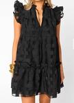 Короткое платье с оборками Aubrey черного цвета BUDDYLOVE - фото