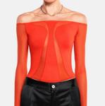 Блуза с завитком в красном цвете OW Collection - фото