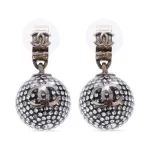 Coco Mark серьги sphere CHANEL, серебро - фото 2