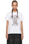 Белая футболка Basic Jersey Leopard Relaxed GANNI - фото
