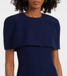 Коктейльное платье из крепа с накидкой Roland Mouret, темно-синий - фото 4