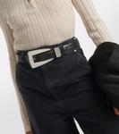 Кожаный ремень лукка Khaite, черный - фото 2