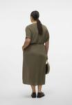Платье-рубашка VMCBENTE SS WIDE Vero Moda Curve, хаки - фото 3