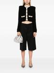 Alessandra Rich вязаный укороченный кардиган, черный - фото 2