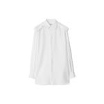 Шелковая рубашка с плечевой пуговицей Burberry, белый - фото