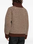 Полосатый свитер с молнией на воротнике Bristol Studio Nicholson, коричневый - фото 4