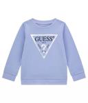 Свитшот детский Guess с логотипом бренда, синий - фото