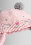 Шапка с помпоном Jojo Maman Bébé, Pink Cat - фото 3