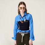 Шерстяной топ MIU MIU, синий - фото 2