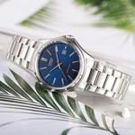 Часы CASIO Waterproof Stainless Steel Strap Blue Dial Mens Blue Analog, синий - фото 3