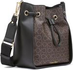 Сумка-кроссбоди Calvin Klein Holt Drawstring, Brown/Khaki/Black - фото 5