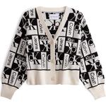 CALVIN KLEIN Вязаный топ Женский Черный Белый, YBI-Черный Белый - фото