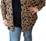 Свитер-кокон в цвете мокко/черный honeyme - фото