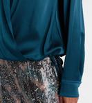 Атласный топ-обертка Dries Van Noten, Petrol - фото 5