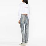 Толстовка женская Givenchy короткая, белый / красный - фото 3