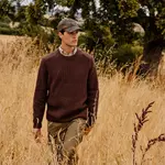 Мужской джемпер с нашивками Verhunt, коричневый - фото