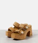 Замшевые мюли Fayence 95 на платформе Jimmy Choo, Rattan - фото 5