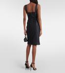 Джинсовое платье миди с вышитым логотипом Dolce&Gabbana, синий - фото 3