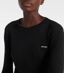 Хлопковое мини-платье с логотипом Miu Miu, Black - фото 4