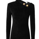 Топ с бархатными пуговицами BALMAIN, черный - фото 7