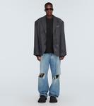 Свитер оверсайз из смесовой шерсти Balenciaga, черный - фото 2