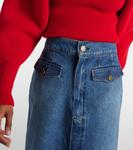 Джинсовая юбка миди с высокой посадкой Frame, синий - фото 4