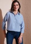 Блузка на пуговицах LELA, синий - фото 7