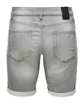 Серые мужские джинсовые шорты Only & Sons, светло-серый - фото 6