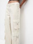 Брюки-карго Pull&Bear Loose fit Cargo Pants, песочный - фото 3