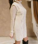 Платье-свитер с косами в кремовом цвете Cloud Ten, кремовый - фото 2